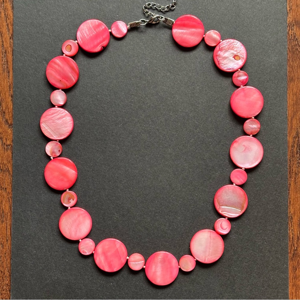 Pink Mother of Pearl Shell Necklace | 20 IN